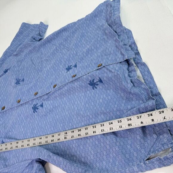 Tommy Bahama Shirt Mens Large Blue Silk Short-Sleeve Button-Down Top Coastal - Picture 2 of 7